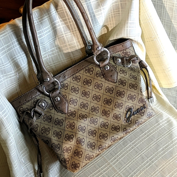 Guess Handbags - GUESS Tryst Small Carryall Mocha Handbag